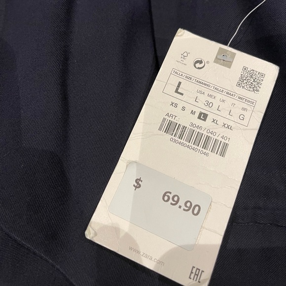 ZARA Navy Blue Blazer/Jacket, Sz Large (NWT) - Picture 6 of 6